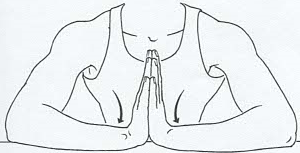 Figure drawing of median nerve exercise for wrists.